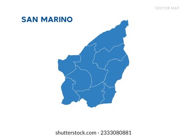 Map blue of San Marino on white background vector.