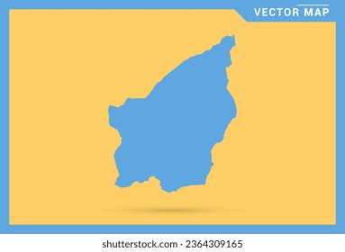 Map blue of San Marino on yellow background vector.