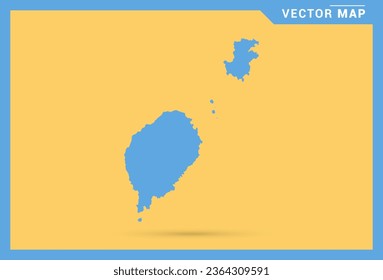 Map blue of Sao Tome on yellow background vector.