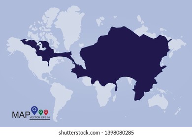 Map blue of Sint Maarten, High detailed blue vector map – Sint Maarten map. - Vector