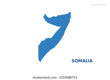 Map blue of Somalia on white background vector.