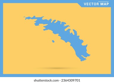 Map blue of South Georgia on yellow background vector.