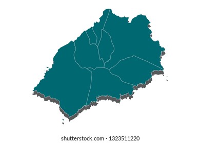 map blue of St Helena. - Vector
