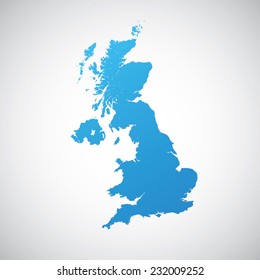 map blue of United Kingdom 