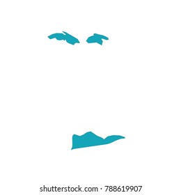 Map blue of U.S. Virgin Islands.