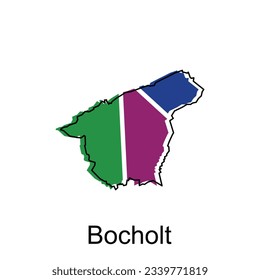 Map of Bocholt design illustration, vector symbol, sign, outline, World Map International vector template on white background