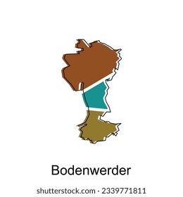 map of Bodenwerder vector design template, national borders and important cities illustration