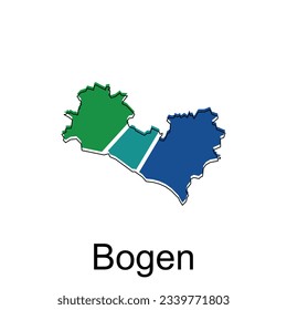 Karte von Bogen-Designgrafik, Vektorsymbol, Zeichen, Umriss, Weltkarte, internationale Vektorvorlage auf weißem Hintergrund