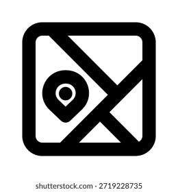 map bold icon. The icon can be used for websites, print templates, presentation templates, illustrations, etc.