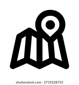 map bold icon. The icon can be used for websites, print templates, presentation templates, illustrations, etc.