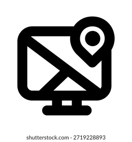 Icono de mapa en negrita. El ícono se puede utilizar para Sitios web, Plantillas impresas, Plantillas de presentación, ilustraciones, etc.