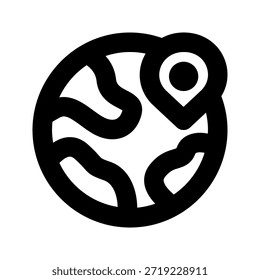 map bold icon. The icon can be used for websites, print templates, presentation templates, illustrations, etc.