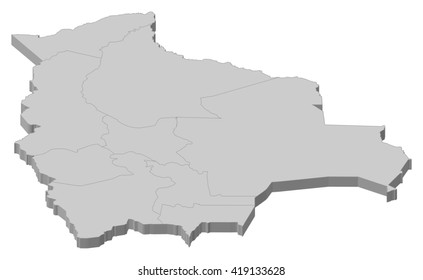 Map - Bolivia - 3D-Illustration