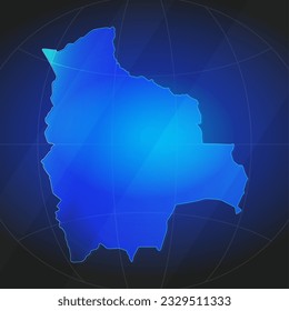 Map of Bolivia in blue color. Template for website, annual report, news, infographics. Vector Illustration 