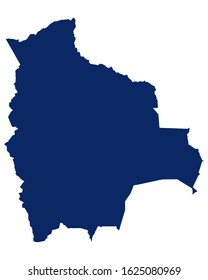 Map of Bolivia in blue colour