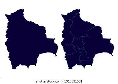 Map - Bolivia Couple Set , Map of Bolivia,Vector illustration eps 10. - Vector
