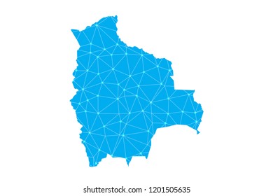 Map of Bolivia from Polygonal wire frame low poly mesh,Bolivia map  Vector Illustration EPS10.