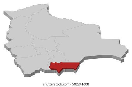 Map - Bolivia, Tarija - 3D-Illustration