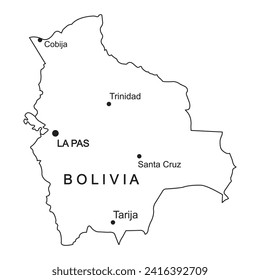 Map of Bolivia vector illustration simple design