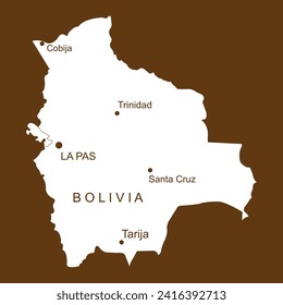 Map of Bolivia vector illustration simple design