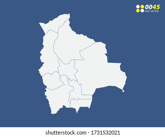 Map of Bolivia vector on blue