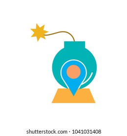 Map Bomb Logo Icon Design