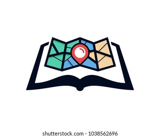 Map Book Icon Logo Design Element