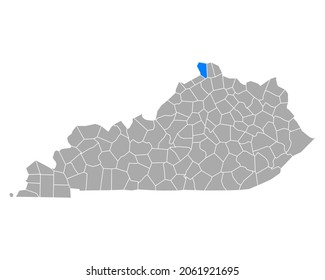 Mapa de Boone en Kentucky en blanco