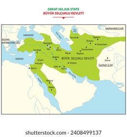 Map of the borders of the Great Seljuk state