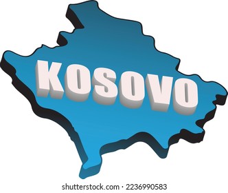 Map with borders of Kosovo in vector
