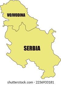Mapa con fronteras de Serbia, Vojvodina en vector