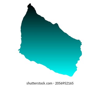 Map of Bornholm as vector illustration