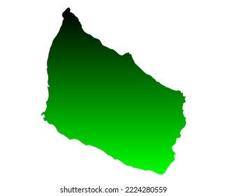Map of Bornholm as vector illustration
