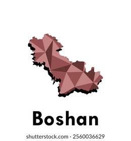 Map of Boshan colorful modern polygon geometric design, element graphic illustration template