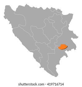 Map - Bosnia and Herzegovina, Bosnian Podrinje