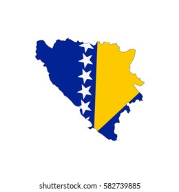 Map of bosnia Herzegovina country on white background. Vector Illustration