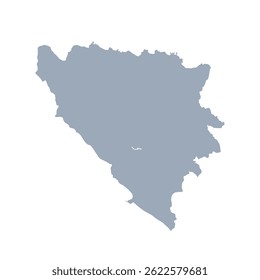 Map of Bosnia and Herzegovina, sign silhouette. World Map Globe. Vector Illustration isolated on white background. Europe continent.