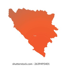 Map of Bosnia and Herzegovina, sign silhouette. World Map Globe. Vector Illustration isolated on white background. Europe continent.