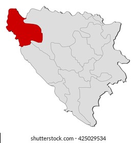 Map - Bosnia and Herzegovina, Una-Sana