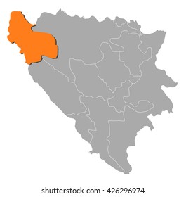 Map - Bosnia and Herzegovina, Una-Sana