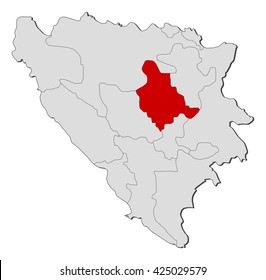 Map - Bosnia and Herzegovina, Zenica-Doboj