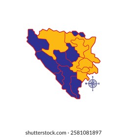 map bosnia icon vector illustration design template