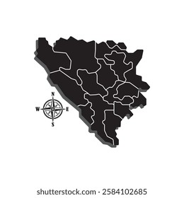 map bosnia icon vector illustration design template