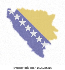 Map of Bosnia. Mosaic style map with flag of Bosnia. Breathtaking vector illustration.