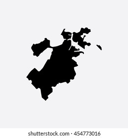 Map of Boston City Vector Illustration