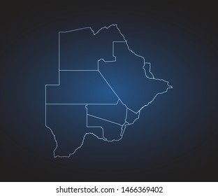 Map of Botswana - Abstract mash line and point scales on circuit dark background. symbol for your web site design map logo, app, ui,Travel. Vector illustration eps 10.