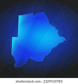 Map of Botswana in blue color. Template for website, annual report, news, infographics. Vector Illustration 