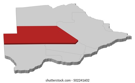 Map - Botswana, Ghanzi - 3D-Illustration