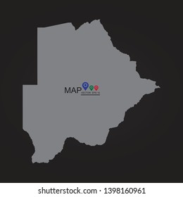 Map of Botswana, High Detailed Map of Botswana isolated on white background.Vector illustration eps 10 - Vector
