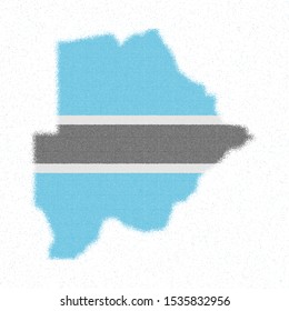 Map of Botswana. Mosaic style map with the flag of Botswana. Cool vector illustration.